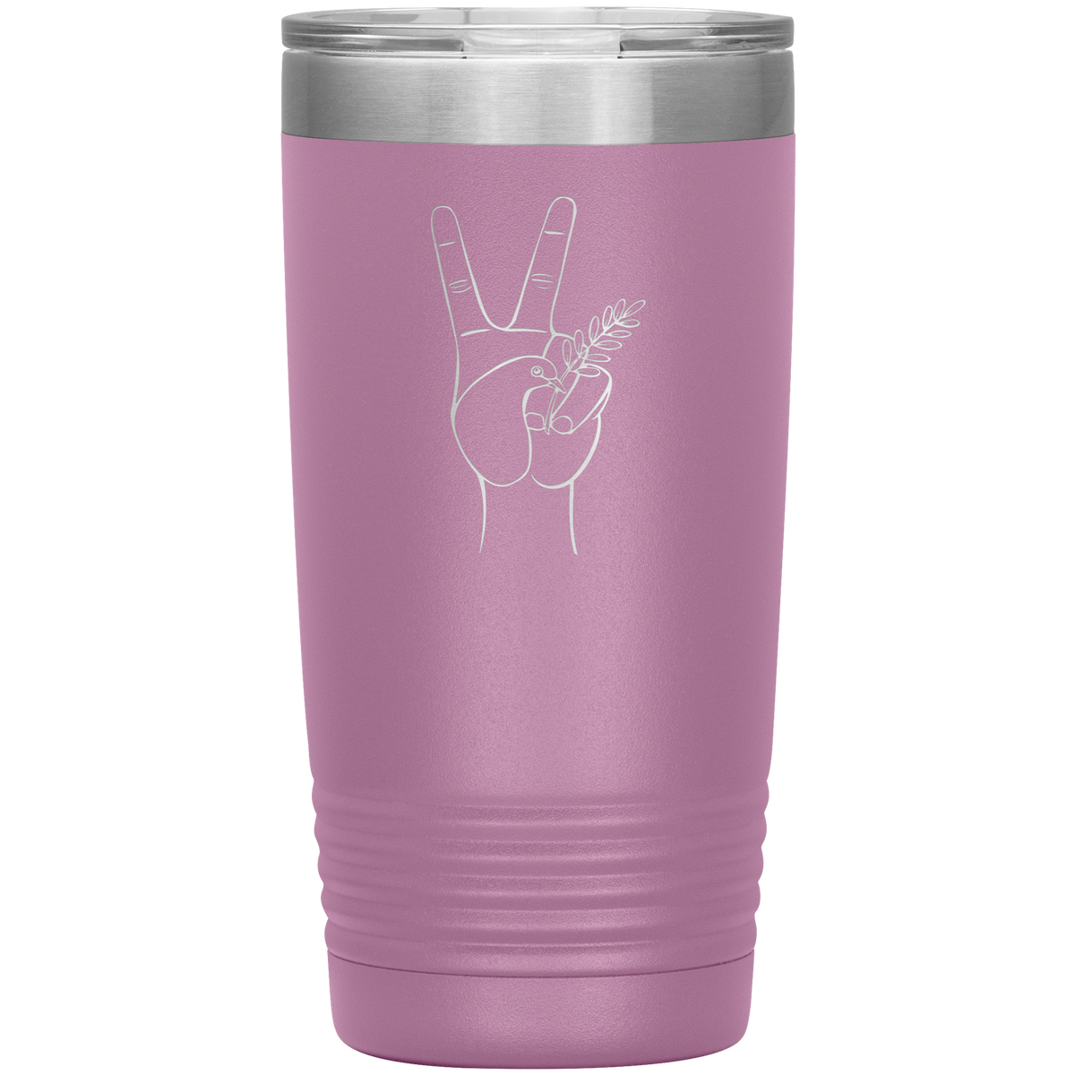 Dove hand peace symbol 20 oz stainless steel Vacuum insulated hot and cold beverage Tumbler