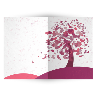 Tree of hearts - Folded Greeting Card  (Pack of 10/30/50 pcs)