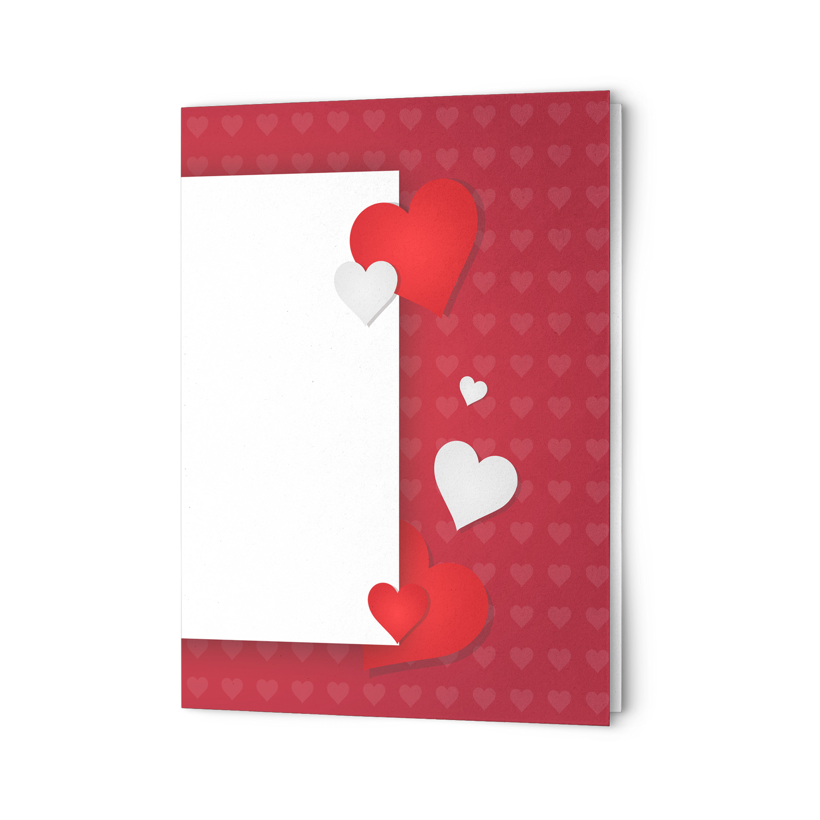 Red hearts Folded Greeting card  (Pack of 10/30/50 pcs)