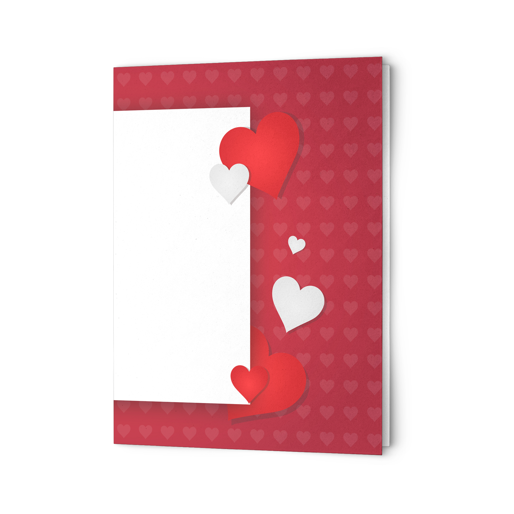 Red hearts Folded Greeting card  (Pack of 10/30/50 pcs)