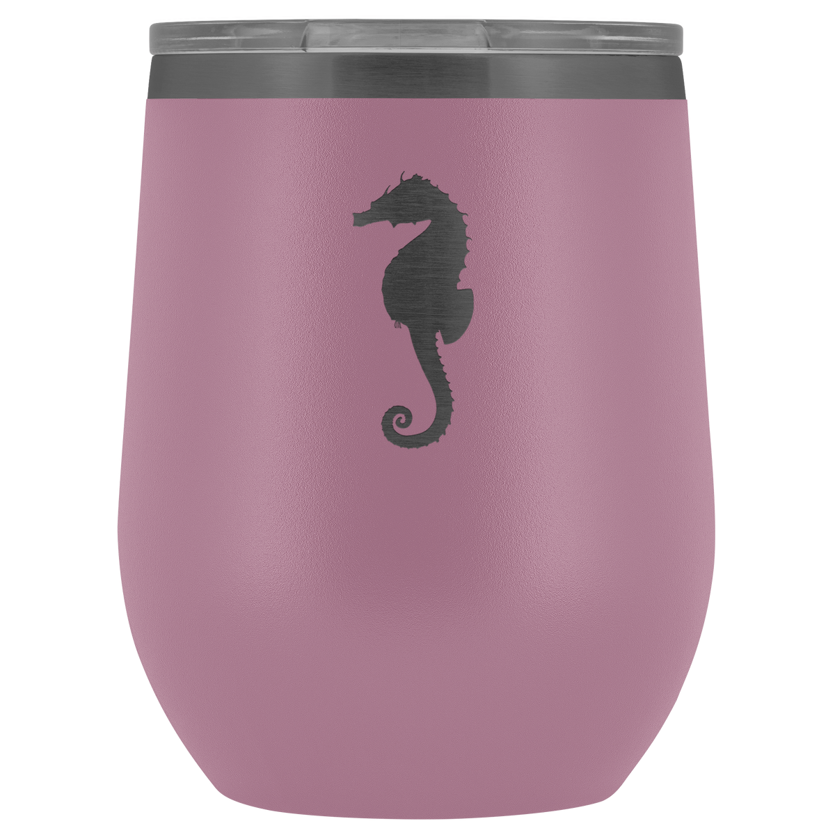 Sea horse stainless steel vacuum insulated Stemless Wine Tumbler with clear lid