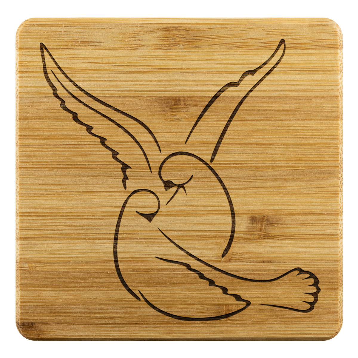 Dove in love - Bamboo coaster (set of 4)