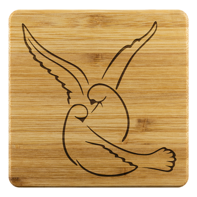 Dove in love - Bamboo coaster (set of 4)