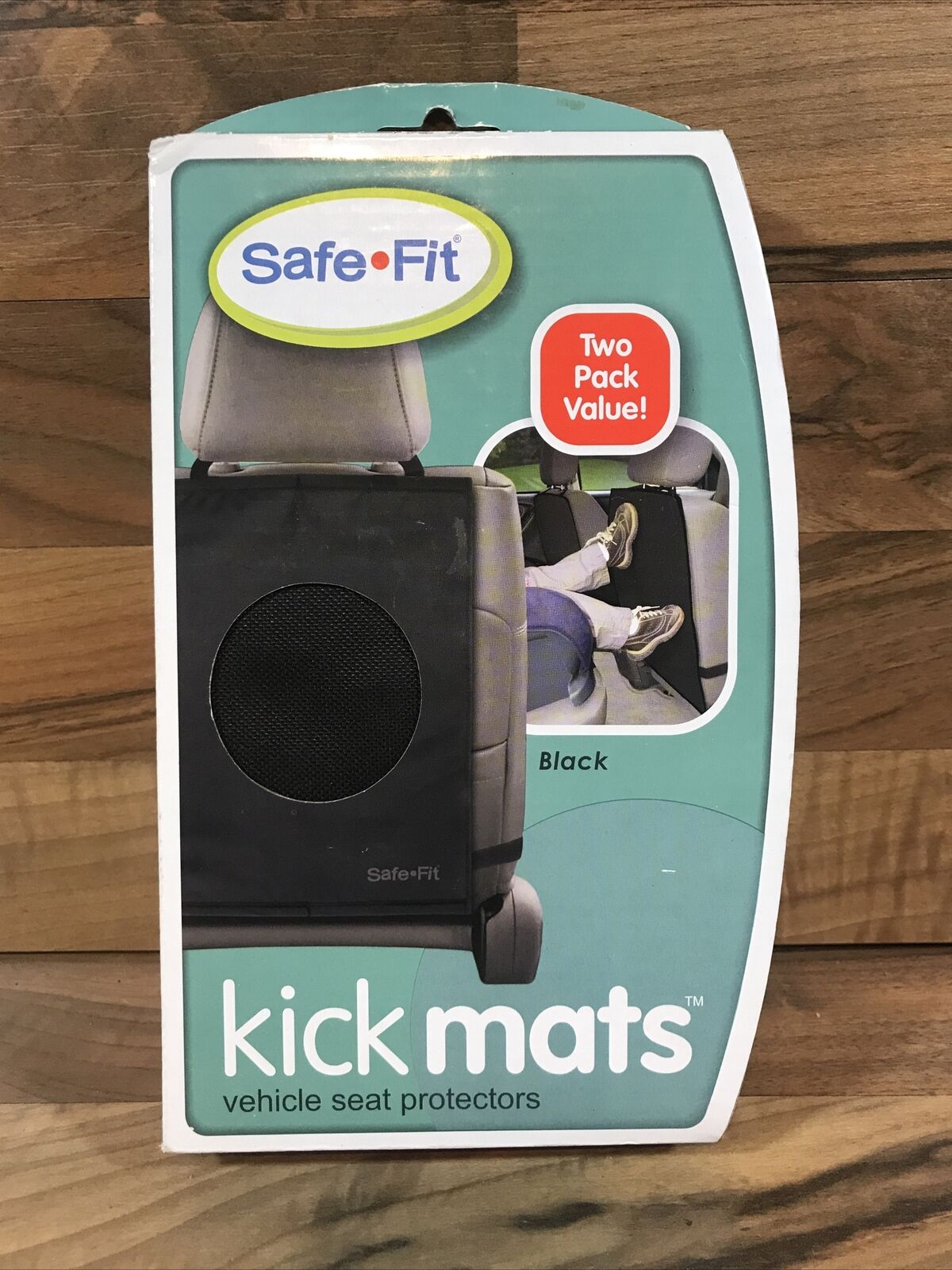 Safe•Fit Kick Mats Vehicle Seat Protectors 2 Set Black
