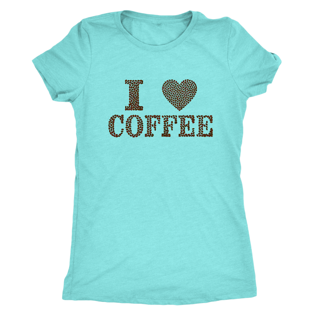 I love coffee (designed in coffee beans)  - Triblend T-Shirt