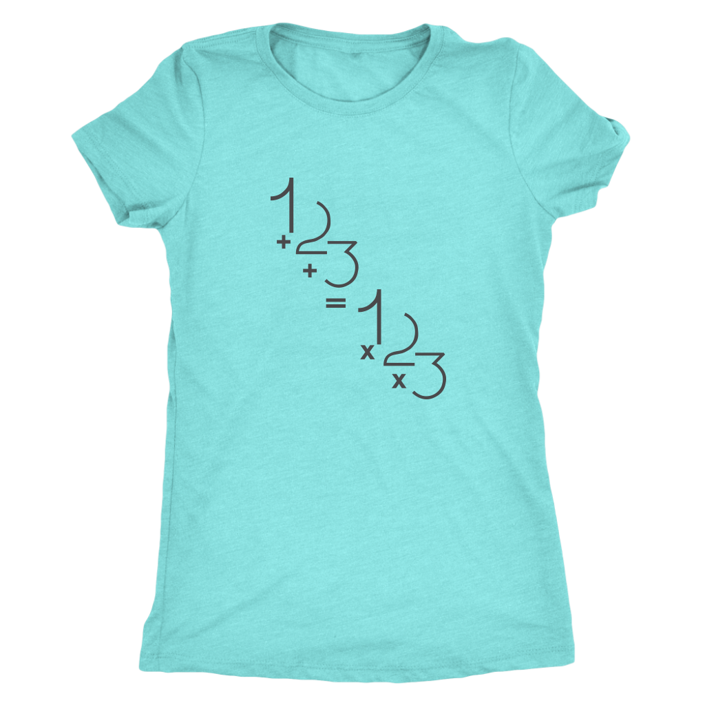 1+2+3=1x2x3 - Addition is equal to multiplicaiton - Math - Triblend T-Shirt