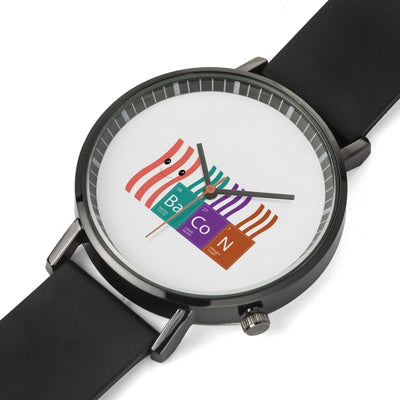 Bacon periodic table - Genuine Leather Strap Water-resistant Automatic Watch