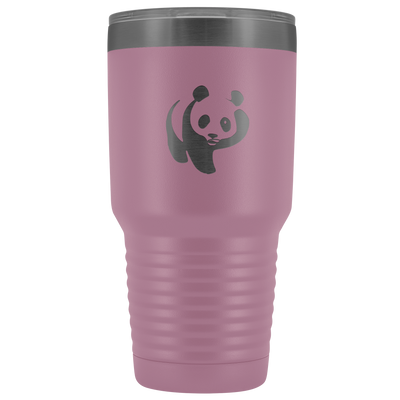 Laser etched Panda stainless steel vacuum insulated hot and cold beverage container