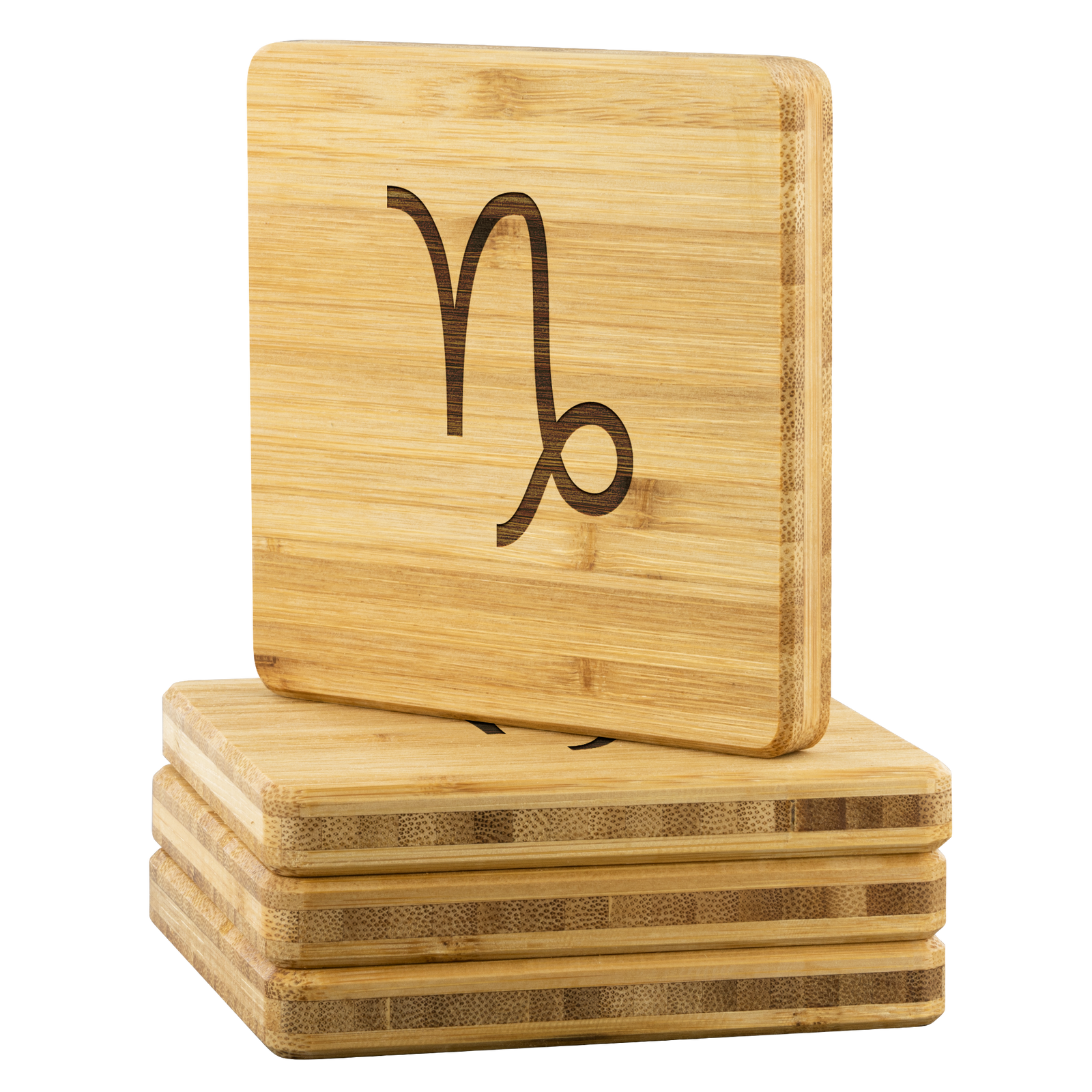 Zodiac Capricorn Bamboo Coaster (set of 4)