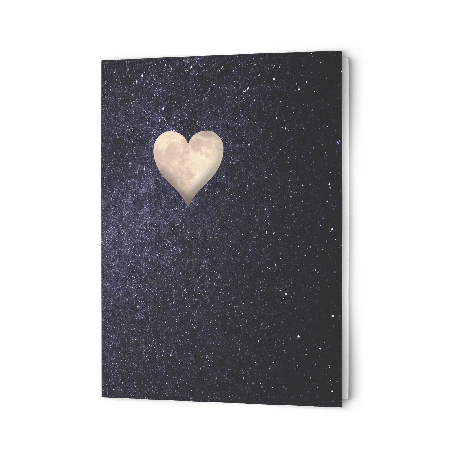 The moon heart  - Folded Greeting Card (Pack of 10/30/50 pcs)