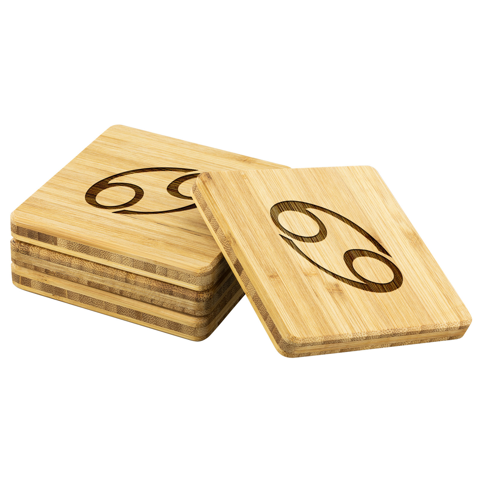 Zodiac Cancer Bamboo Coaster (set of 4)