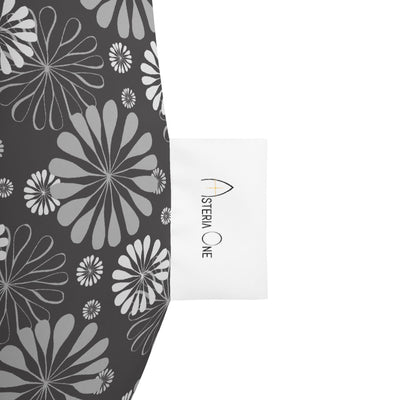 Grey Floral Bean Bag Chair w/ filling