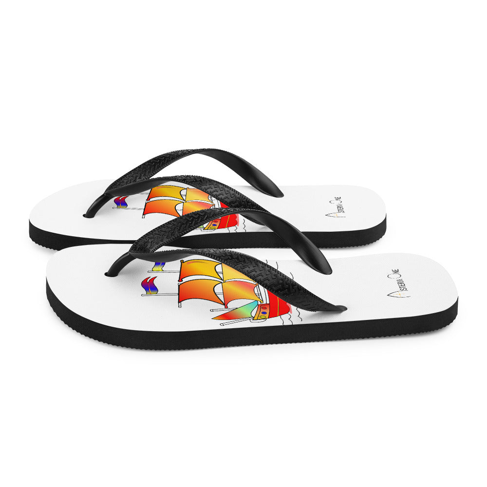 Colorful Pirate Ship - Flip-Flops