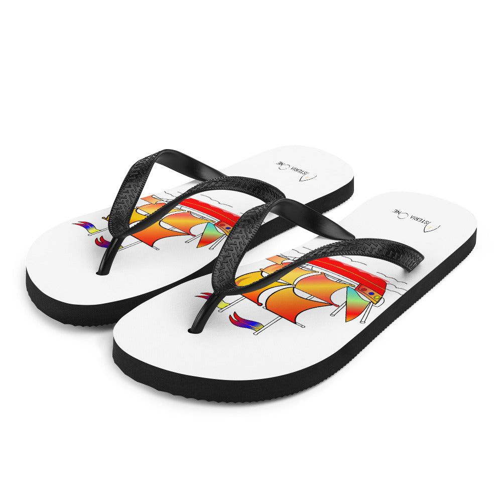 Colorful Pirate Ship - Flip-Flops