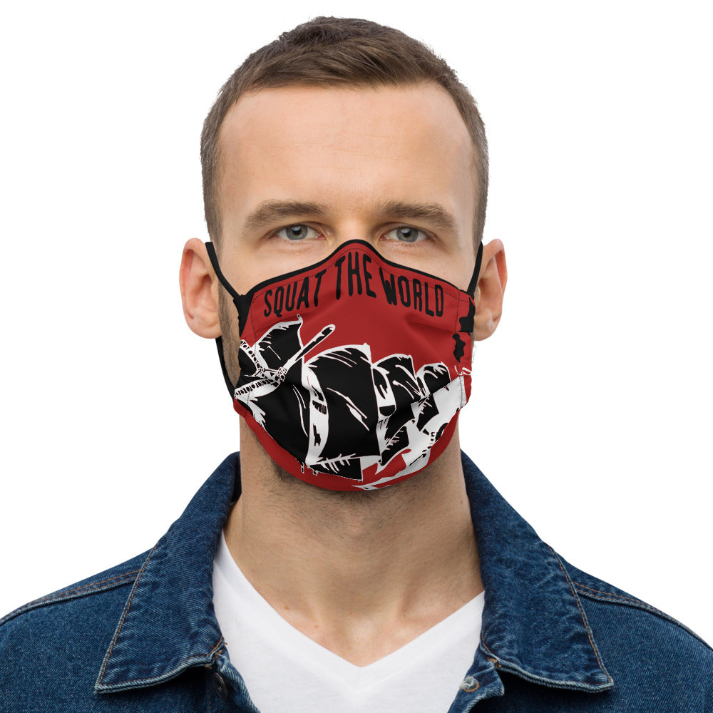 Squat the world pirate Face mask