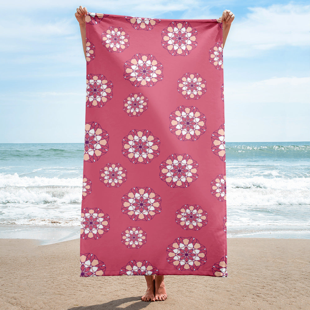 Pink Kaleidoscope Beach Towel