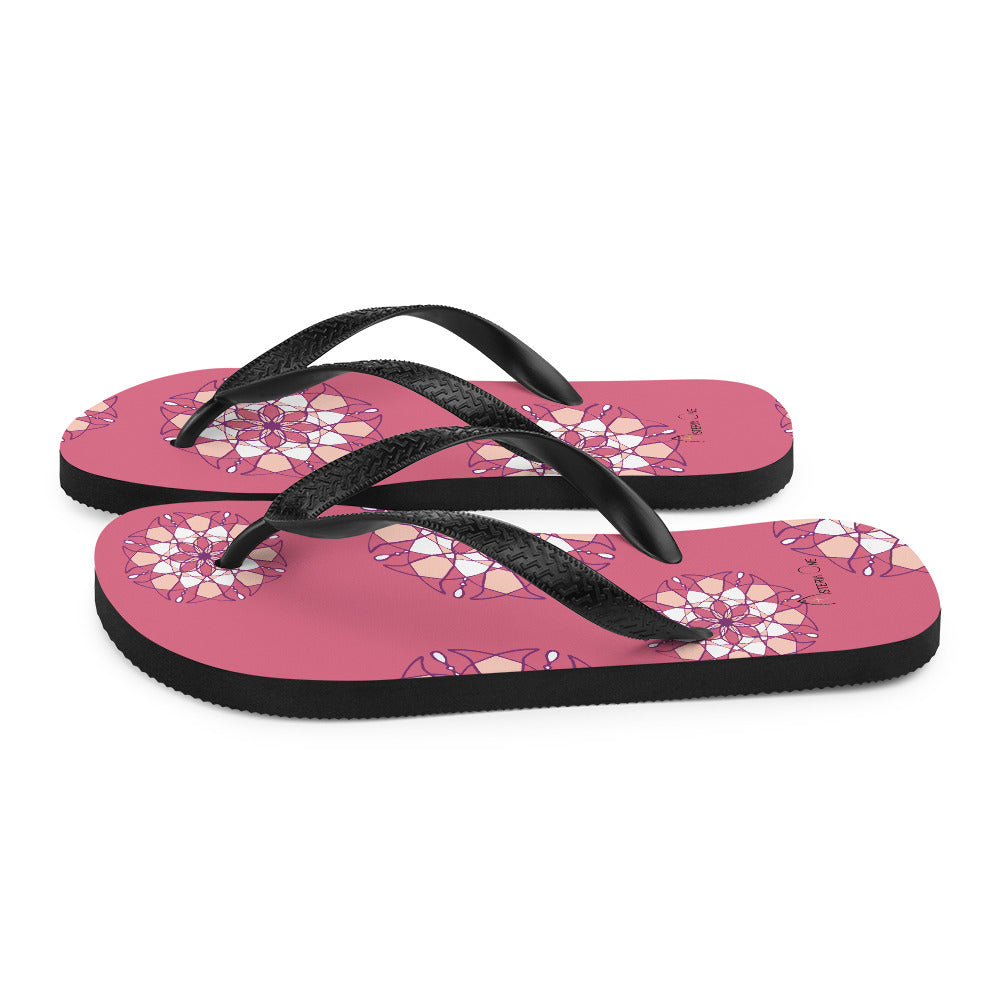 Pink Kaleidoscope Flip-Flops