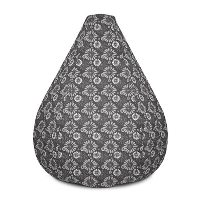 Grey Floral Bean Bag Chair w/ filling