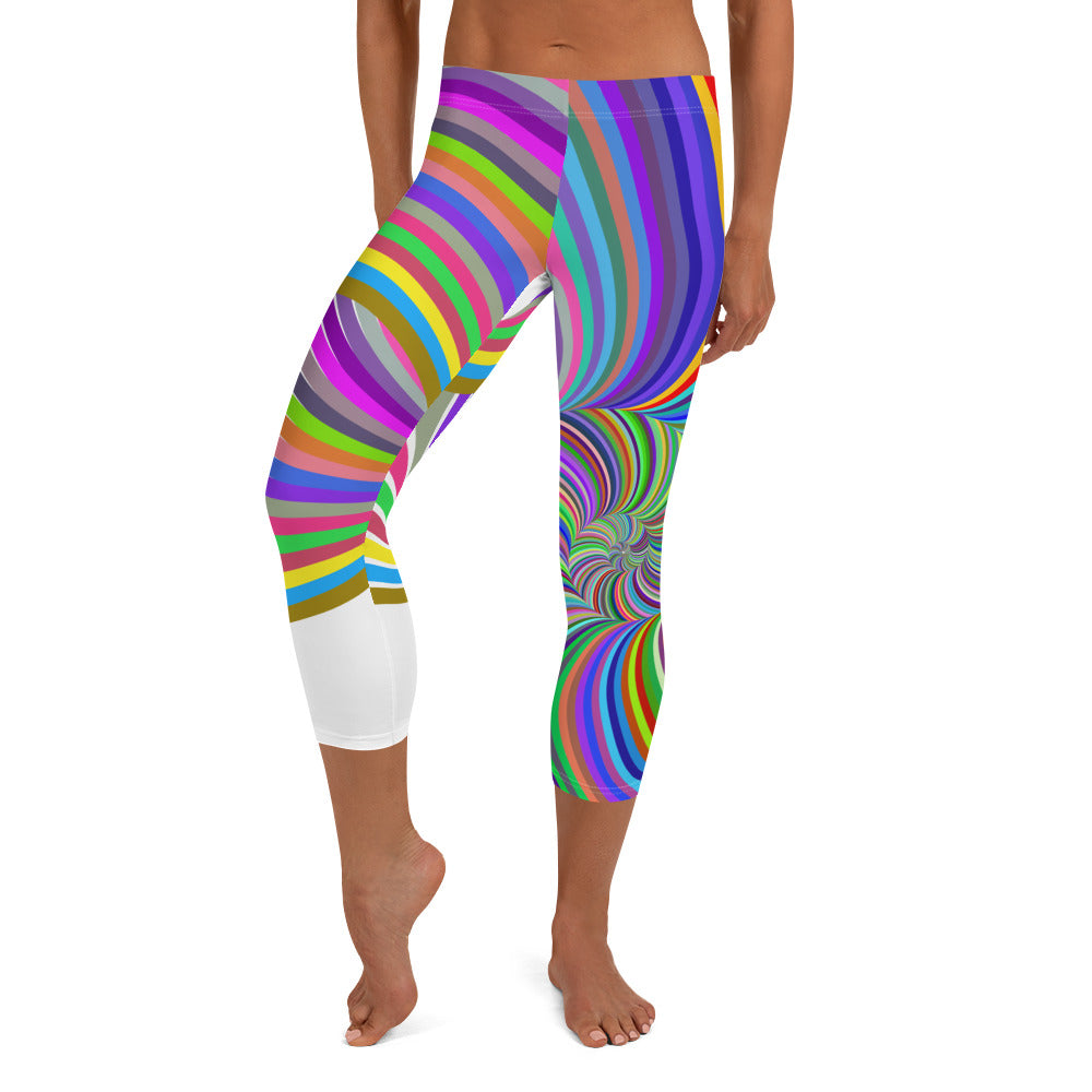 Colorful Vortex Capri Leggings
