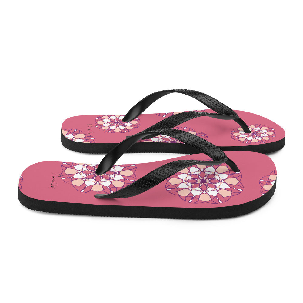 Pink Kaleidoscope Flip-Flops