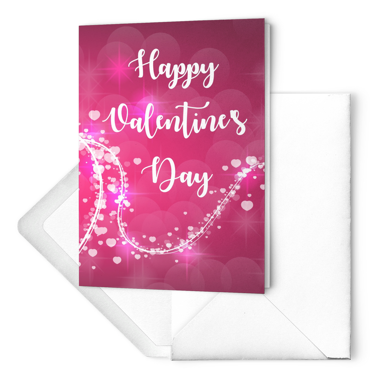 Happy valentines day - Heart Lines - Folded Greeting card (Pack of 10/30/50 pcs)