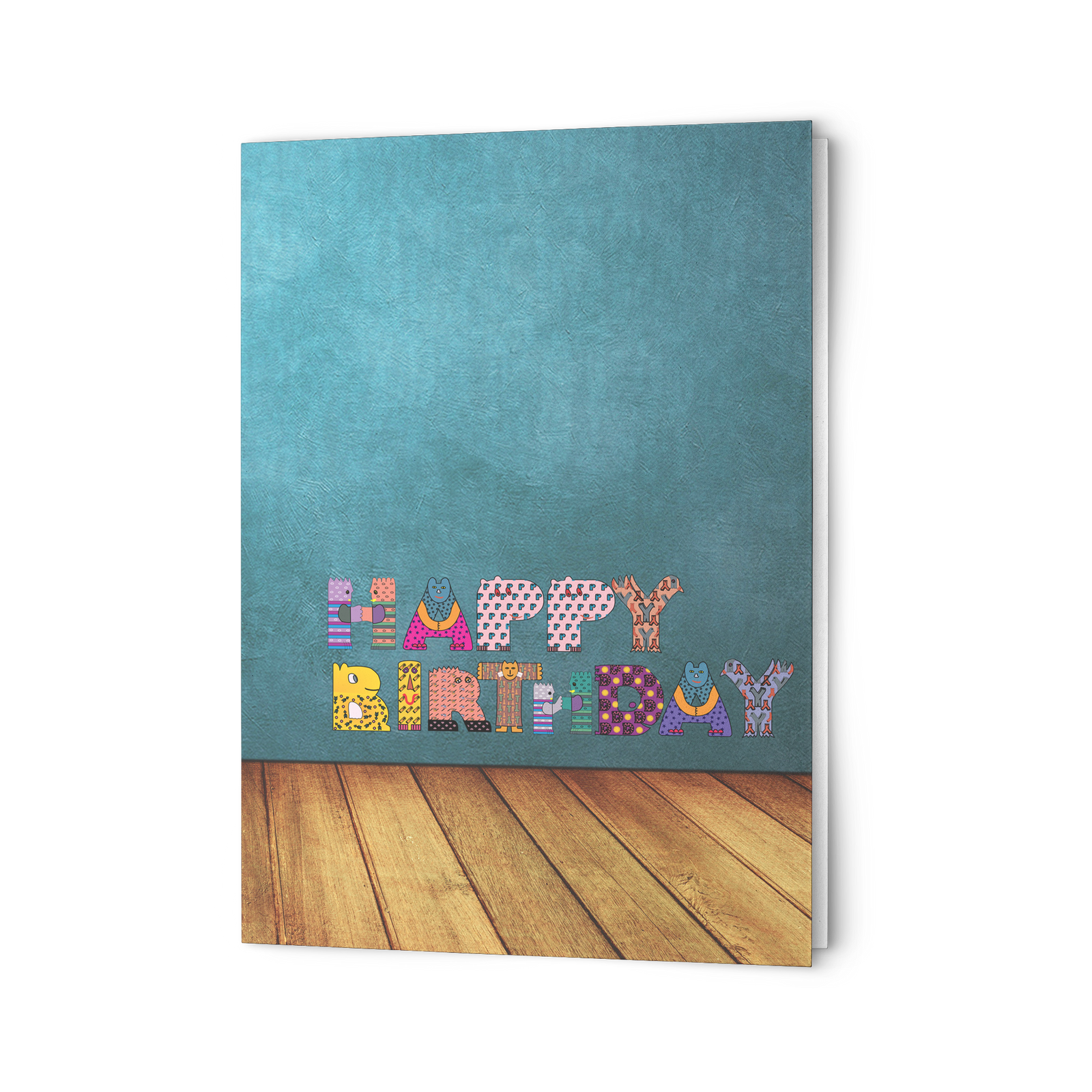 Happy Birthday day Tulip wall - Folded Greeting Card (Pack of 10/30/50 pcs)