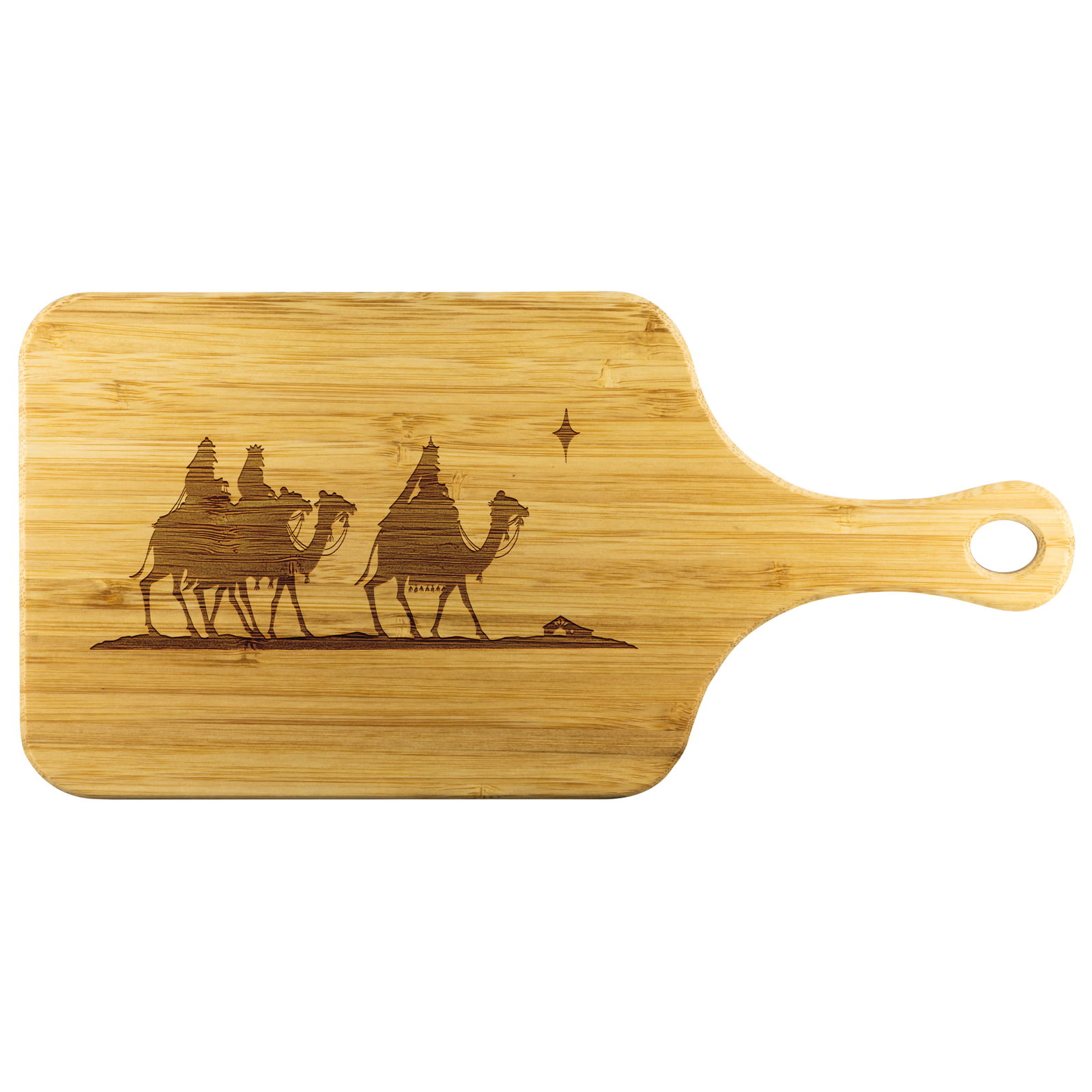 Three Kings - Wood Cutting Board With Handle