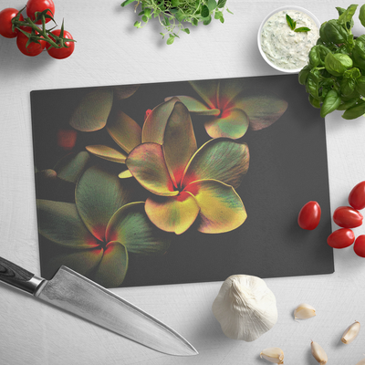 Colorful flowers - Glass cutting board