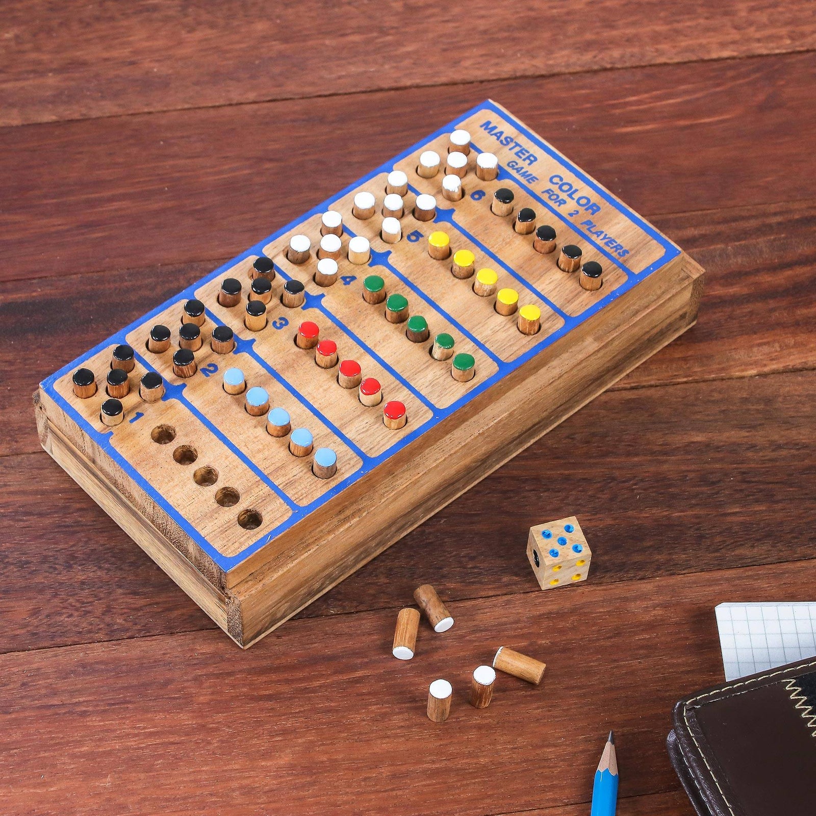 "Code Breaker" - Hand Made Colorful Wood Peg Game