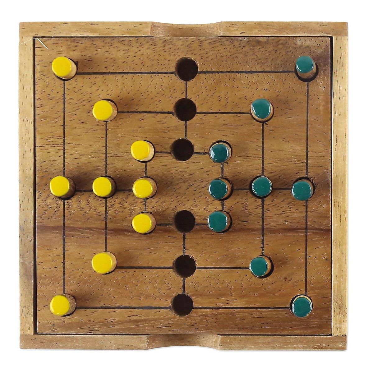 "Strategy Square" Hand Made Wood Pegs Board Game