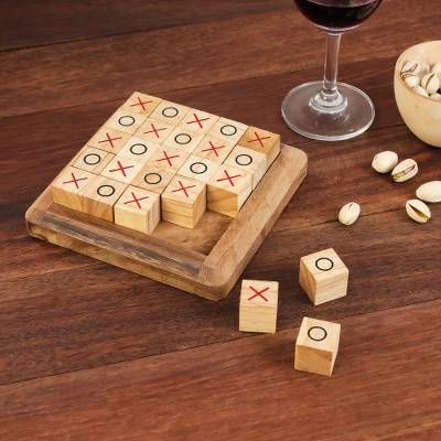 Handcrafted Large Wood "Extreme Tic-Tac-Toe" Board