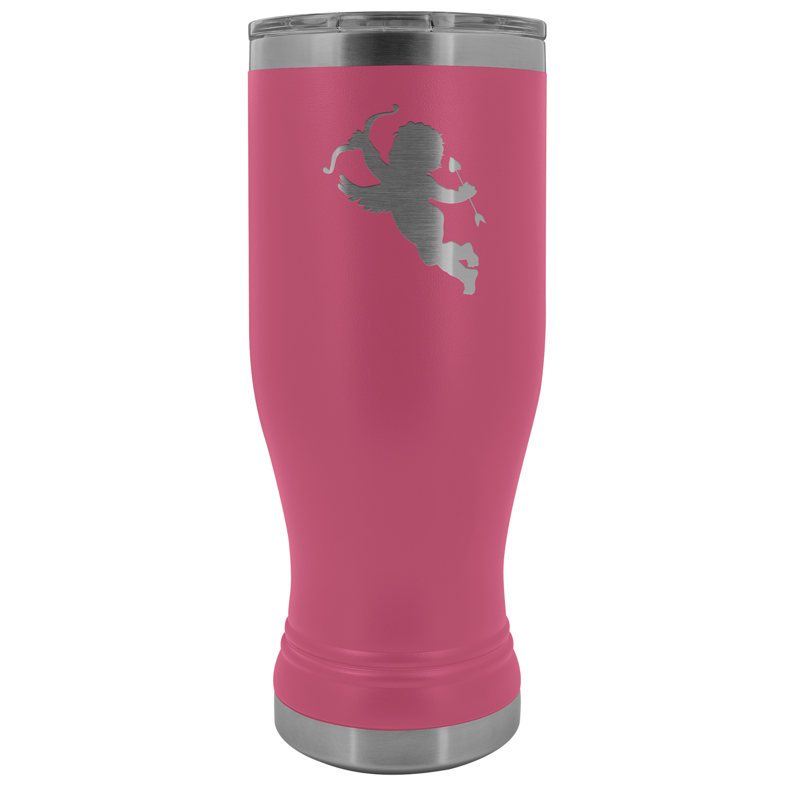 Cupid stainless steel vacuum insulated BPA and Lead Free coffee Tumbler with clear lid