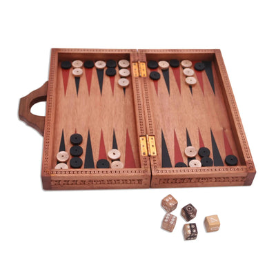 Beautiful Handcrafted Wood Backgammon Set