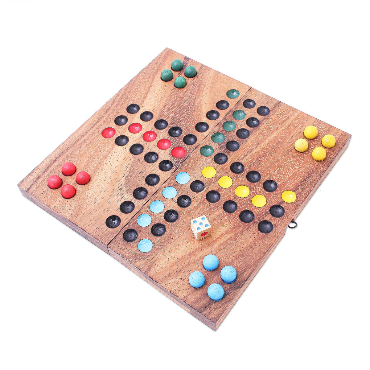 "Ludo" - Handcrafted Folding Wood Ludo Game