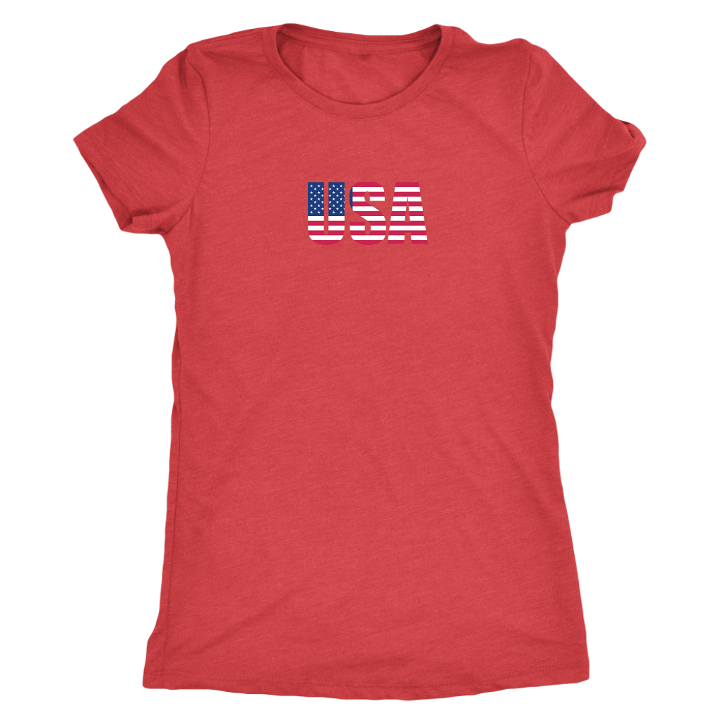 USA spelled with flag design -  Triblend T-Shirt