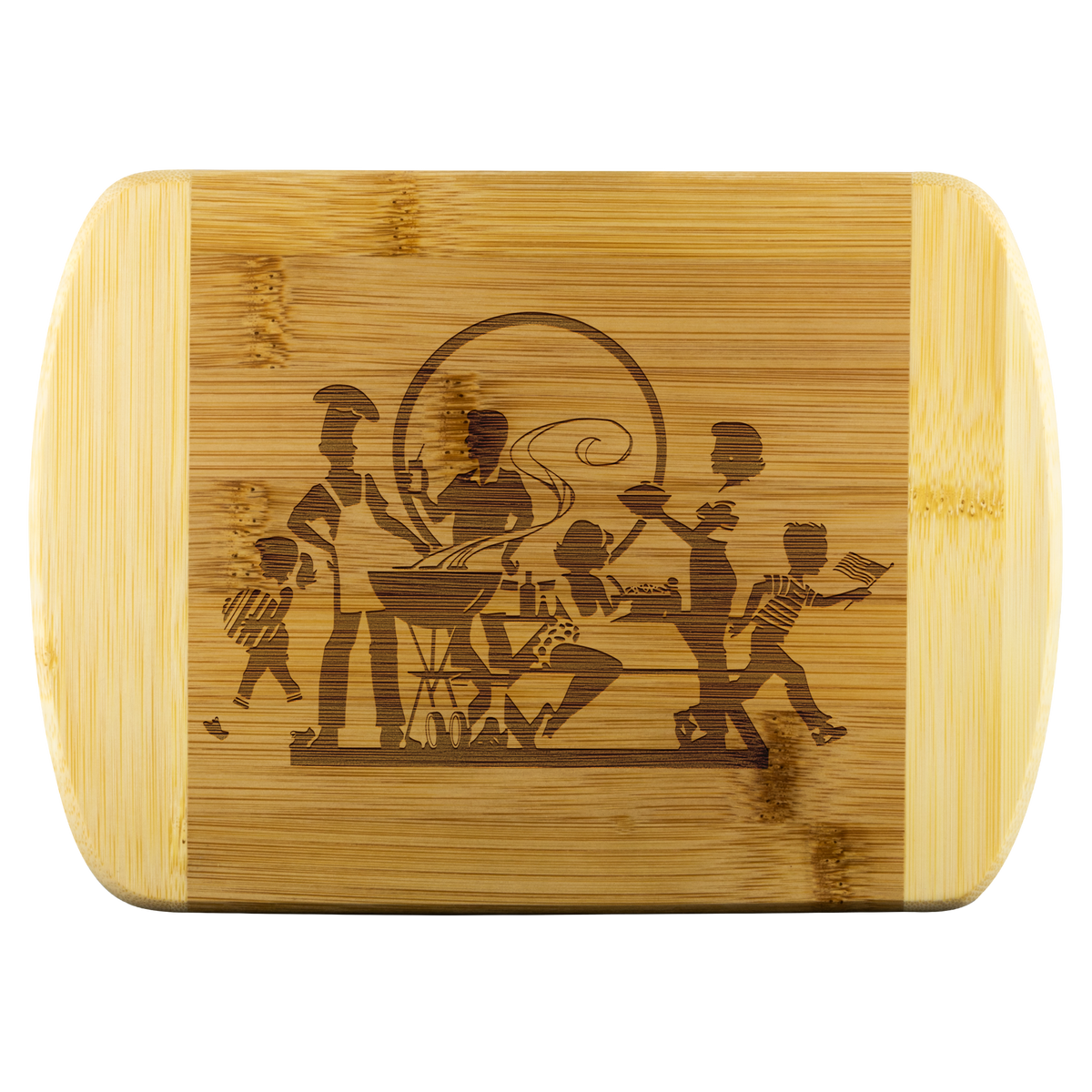 BBQ Family Party - Round Edge Wood Cutting Board