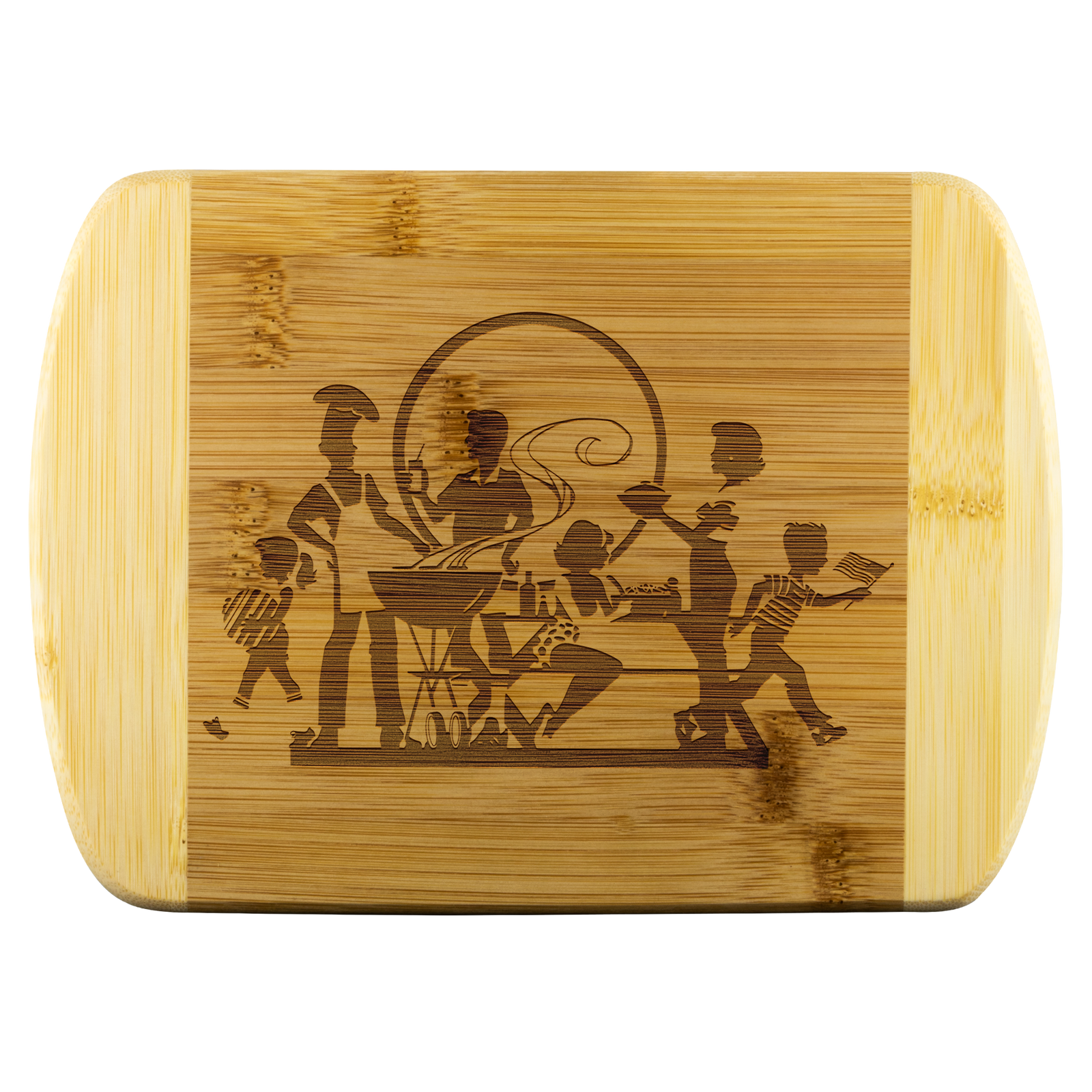 BBQ Family Party - Round Edge Wood Cutting Board