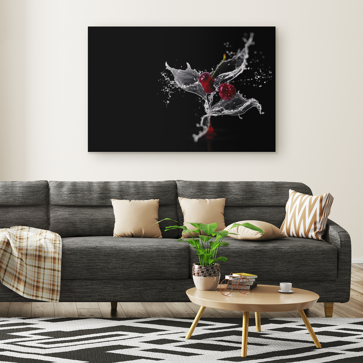 The fall of the cherries - Rectangle Gallery Canvas art