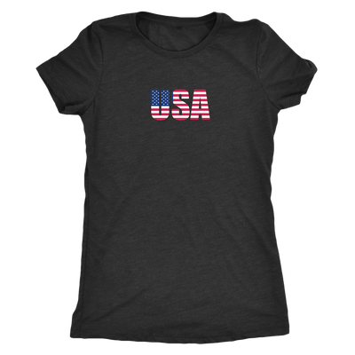 USA spelled with flag design -  Triblend T-Shirt