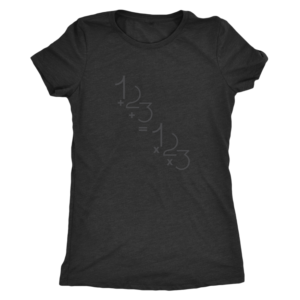 1+2+3=1x2x3 - Addition is equal to multiplicaiton - Math - Triblend T-Shirt