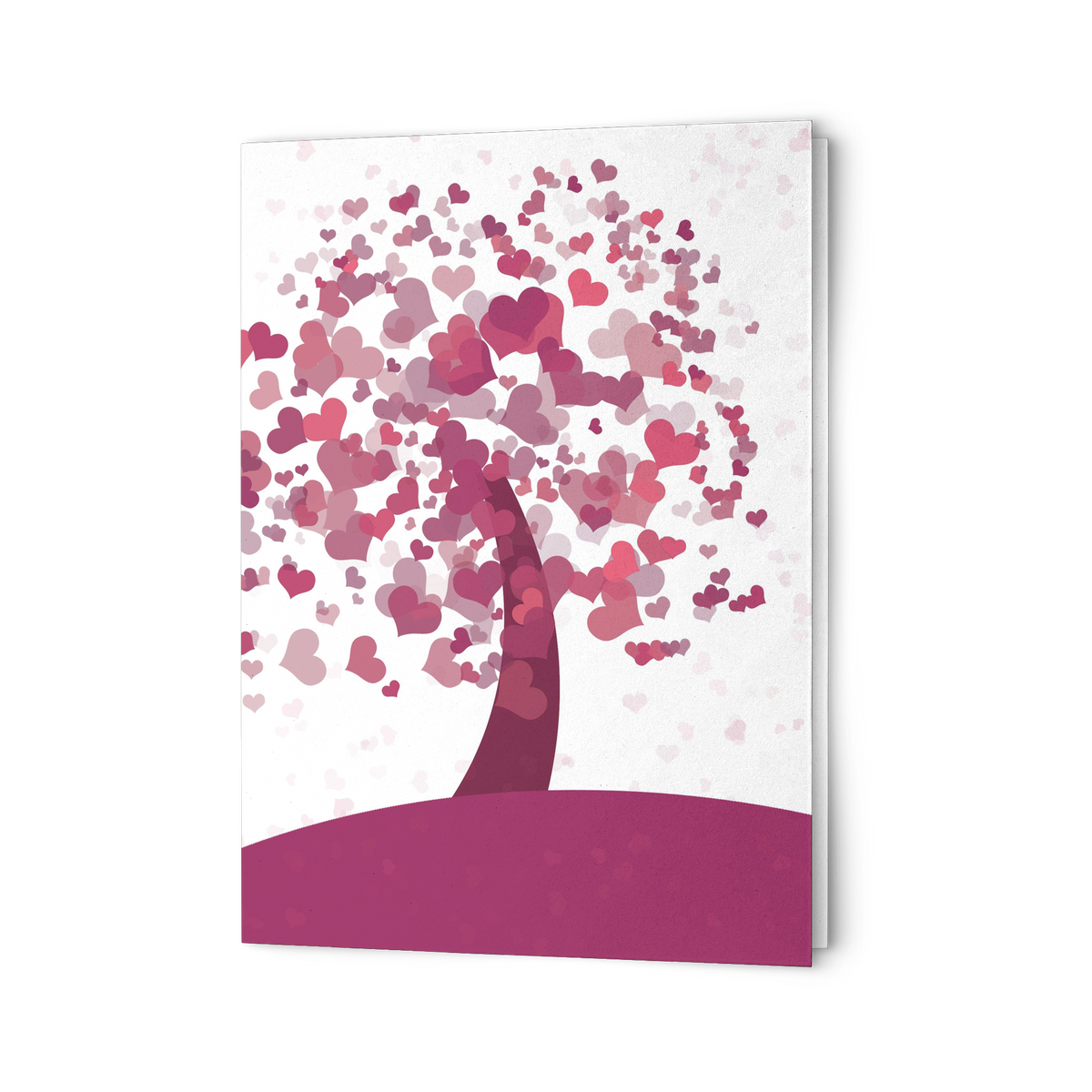 Tree of hearts - Folded Greeting Card  (Pack of 10/30/50 pcs)