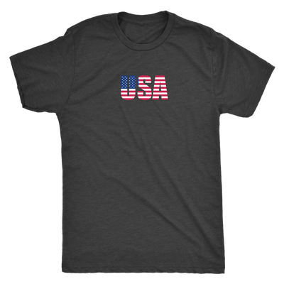 USA spelled with flag design -  Triblend T-Shirt