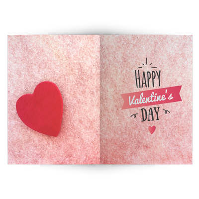 Happy Valentine's day with red heart- Folded Greeting Card (Pack of 10/30/50 pcs)