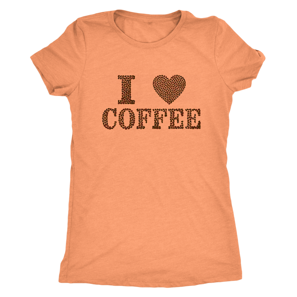 I love coffee (designed in coffee beans)  - Triblend T-Shirt