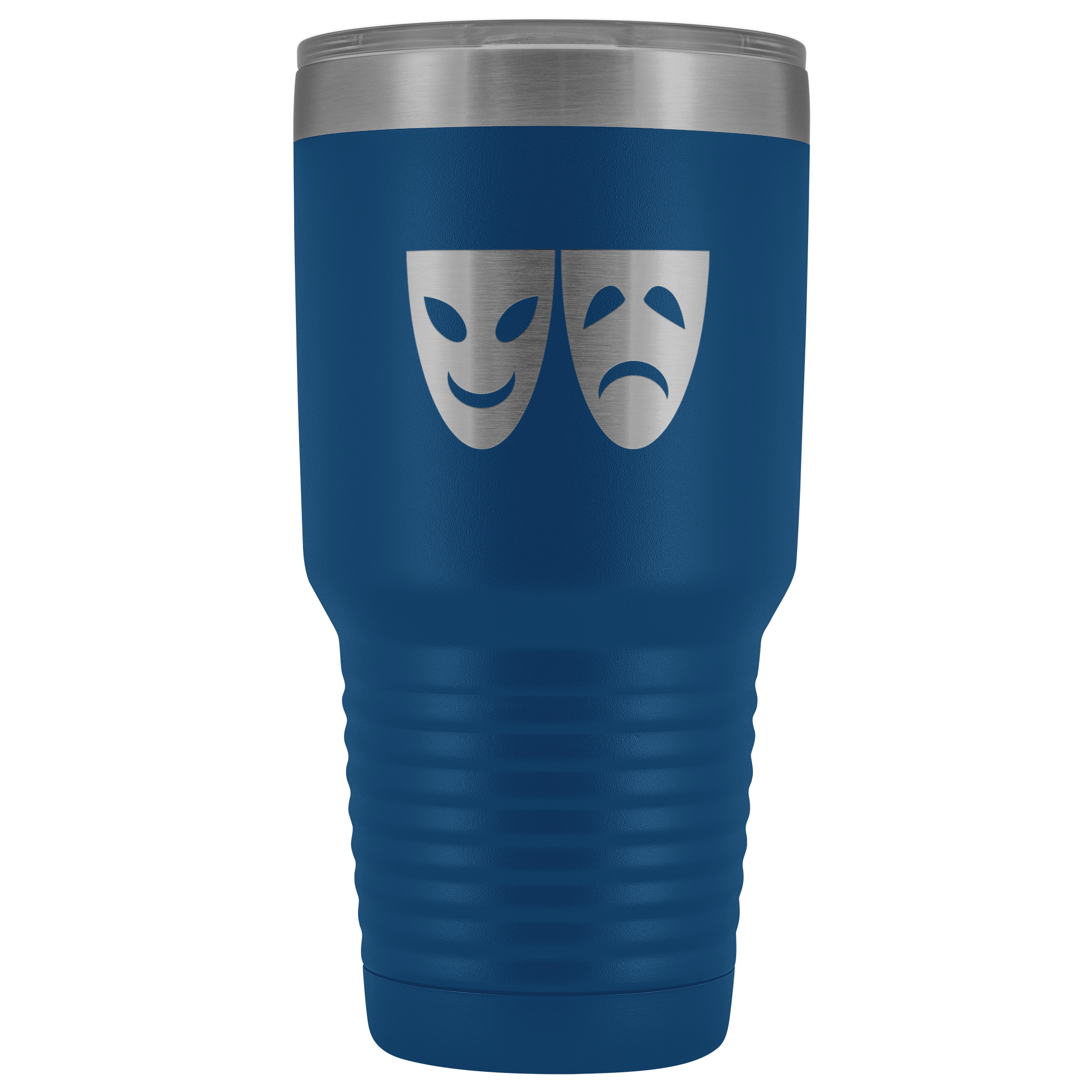 Happy and Sad Face Masks stainless steel vacuum insulated hot and cold beverage container