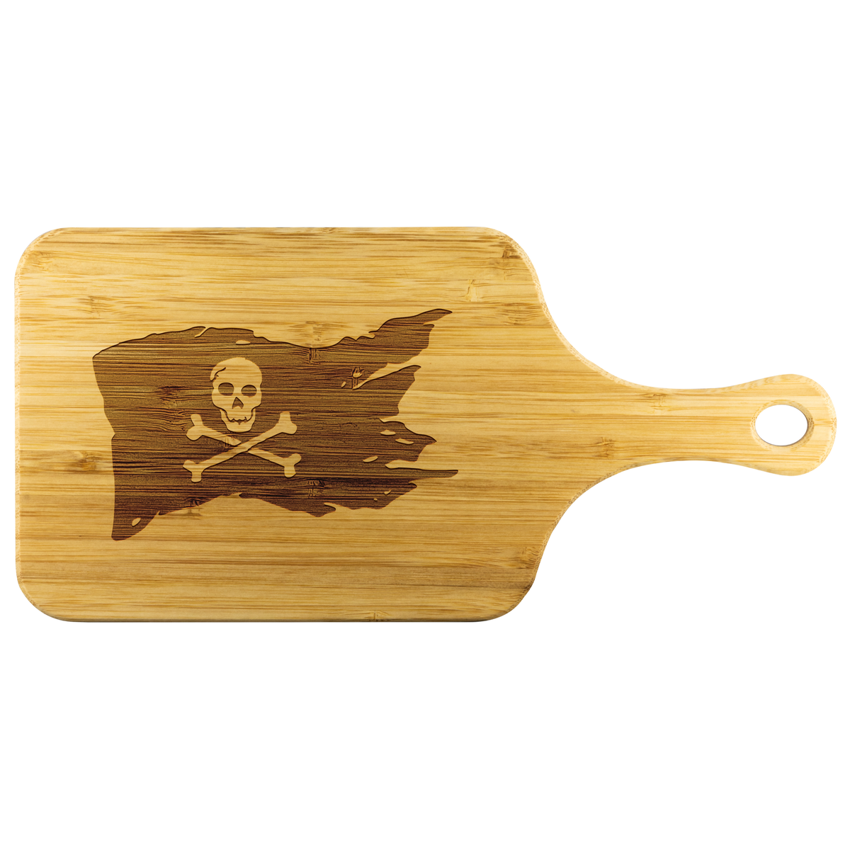 Pirates flag with skull and cross bones - Wood Cutting Board With Handle