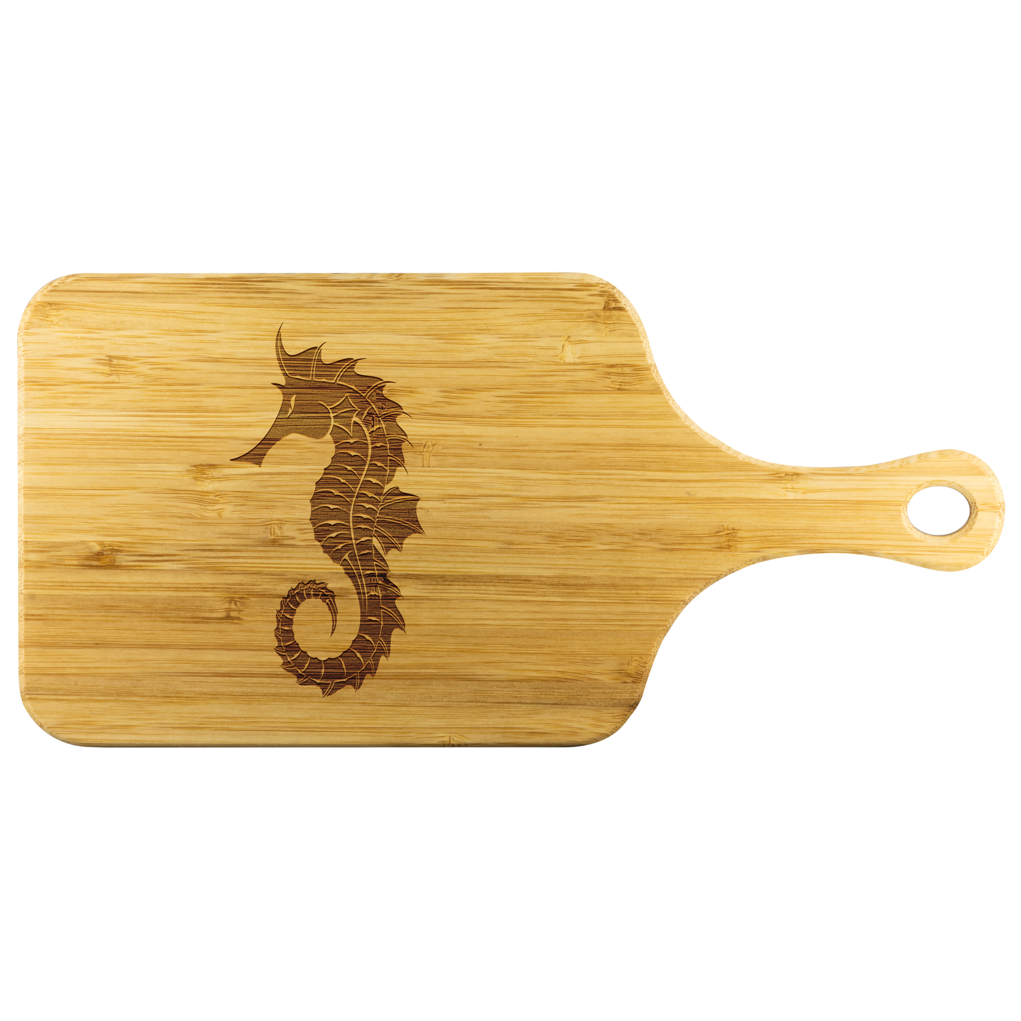 Seahorse - Wood Cutting Board With Handle
