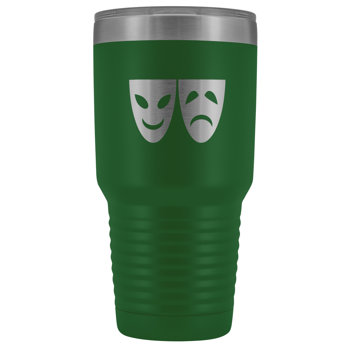 Happy and Sad Face Masks stainless steel vacuum insulated hot and cold beverage container