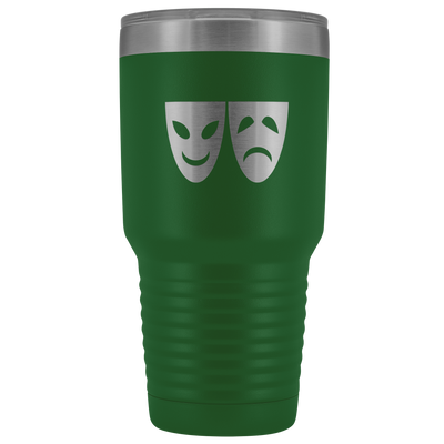 Happy and Sad Face Masks stainless steel vacuum insulated hot and cold beverage container