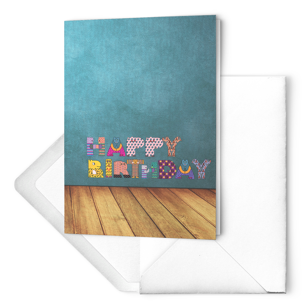 Happy Birthday day Tulip wall - Folded Greeting Card (Pack of 10/30/50 pcs)